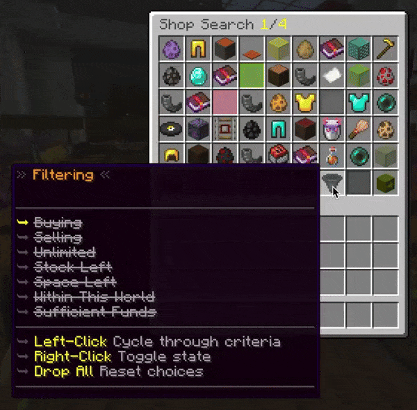 display filtering